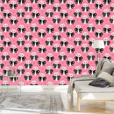 Tapeta Dla Dzieci - Motylki I Serduszka