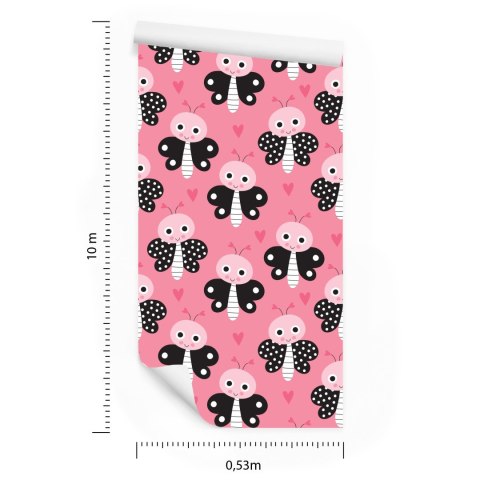 Tapeta Dla Dzieci - Motylki I Serduszka