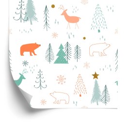 Tapeta Dla Dzieci - Niedźwiadki I Jelenie