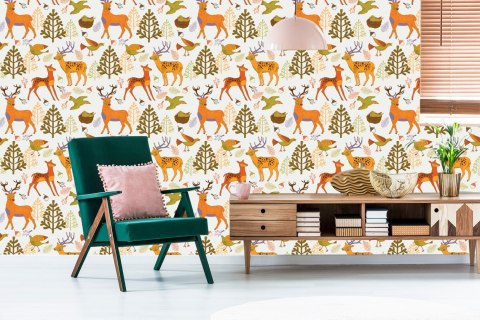 Tapeta Dla Dzieci - Piękne Leśne Zwierzęta