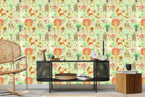 Tapeta Dla Dzieci - Radosne Leśne Zwierzęta