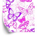 Tapeta Dla Dzieci - Różowe I Fioletowe Motyle