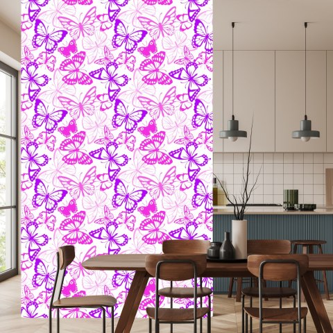 Tapeta Dla Dzieci - Różowe I Fioletowe Motyle