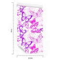 Tapeta Dla Dzieci - Różowe I Fioletowe Motyle