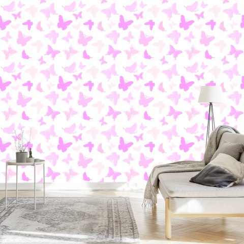 Tapeta Dla Dzieci - Różowe Motylki