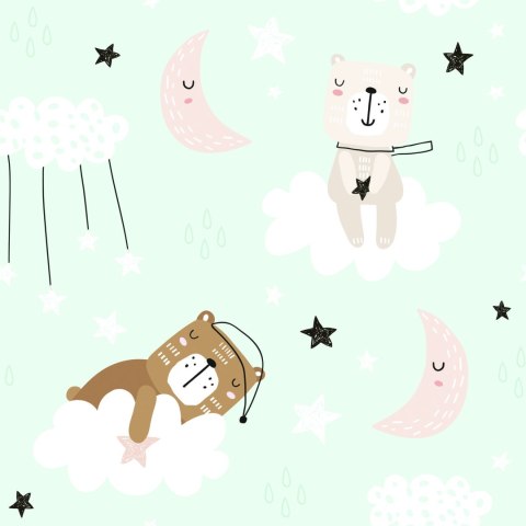 Tapeta Dla Dzieci - Śpiące Misie