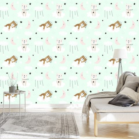 Tapeta Dla Dzieci - Śpiące Misie