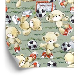 Tapeta Dla Dzieci - Urocze Misie - Piłkarze