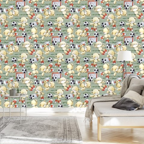 Tapeta Dla Dzieci - Urocze Misie - Piłkarze