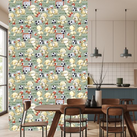 Tapeta Dla Dzieci - Urocze Misie - Piłkarze