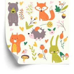 Tapeta Dla Dzieci - Wesołe Zwierzęta Leśne