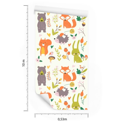 Tapeta Dla Dzieci - Wesołe Zwierzęta Leśne