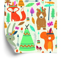 Tapeta Dla Dzieci - Zabawa Leśnych Zwierząt