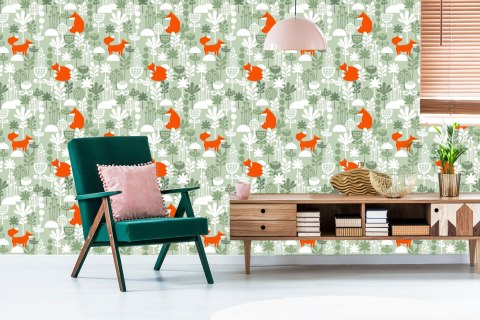 Tapeta Lisy Na Zimowej Polanie