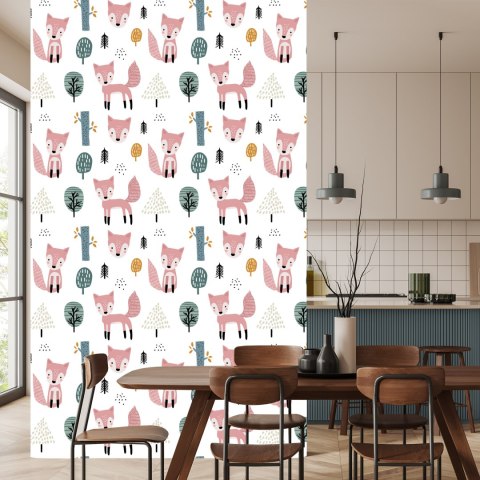 Tapeta Różowe Liski W Lesie