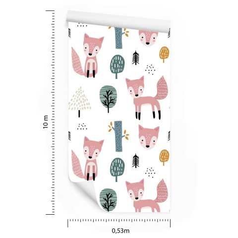 Tapeta Różowe Liski W Lesie