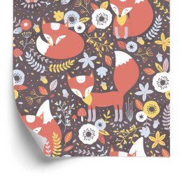 Tapeta Śpiące Liski Z Kwiatami