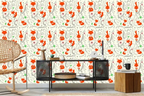 Tapeta Urocze Liski Z Roślinami