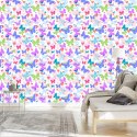 Tapeta W Kolorowe Motyle, Serca, Pokój Dziecięcy