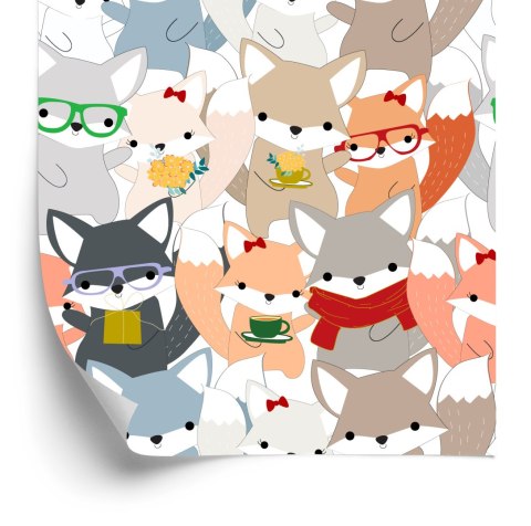 Tapeta Wesołe Kolorowe Liski