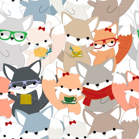 Tapeta Wesołe Kolorowe Liski