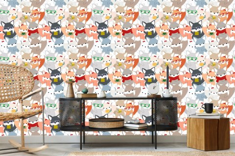 Tapeta Wesołe Kolorowe Liski