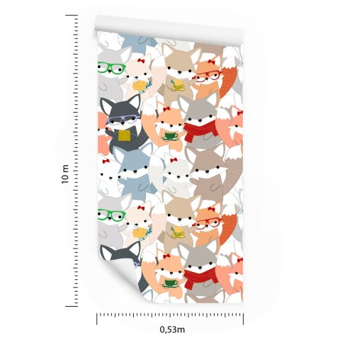 Tapeta Wesołe Kolorowe Liski