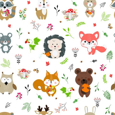 Tapeta Wesołe Zwierzątka Leśne