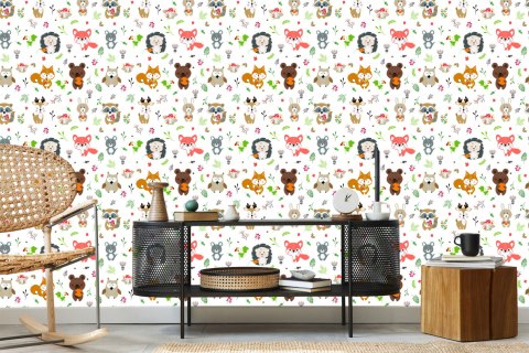 Tapeta Wesołe Zwierzątka Leśne