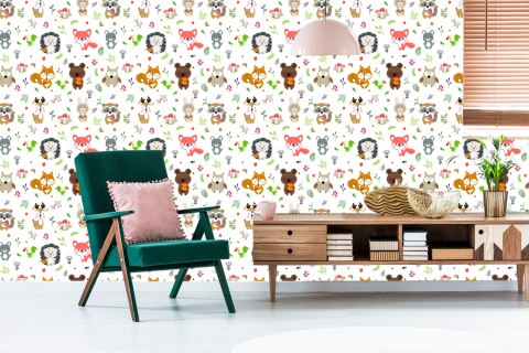 Tapeta Wesołe Zwierzątka Leśne