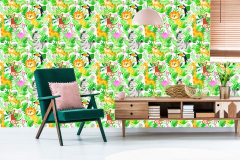 Tapeta Dla Dzieci - Dzikie Zwierzątka