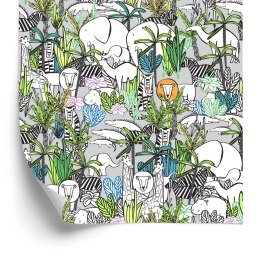 Tapeta Dla Dzieci - Dzikie Zwierzęta Sawanny