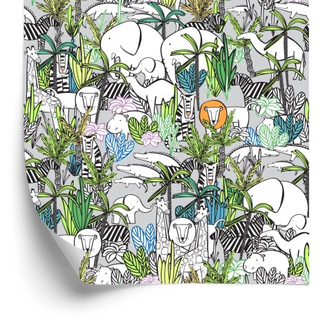 Tapeta Dla Dzieci - Dzikie Zwierzęta Sawanny