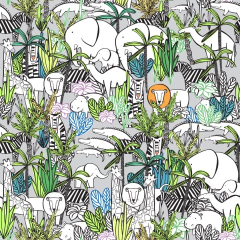 Tapeta Dla Dzieci - Dzikie Zwierzęta Sawanny