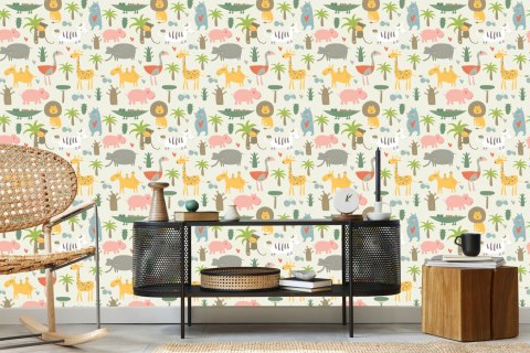 Tapeta Dla Dzieci - Dzikie Zwierzęta