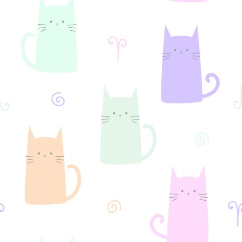 Tapeta Dla Dzieci - Kolorowe Kotki