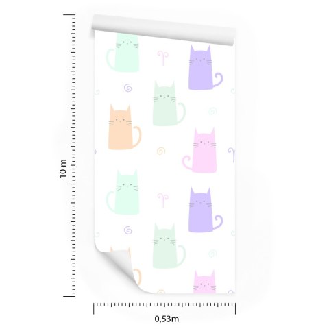 Tapeta Dla Dzieci - Kolorowe Kotki