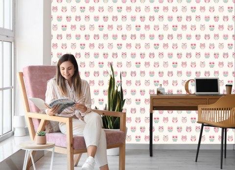 Tapeta Dla Dzieci - Kolorowe Sowy