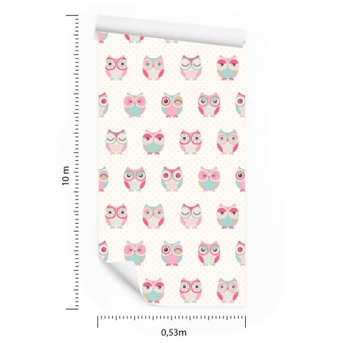 Tapeta Dla Dzieci - Kolorowe Sowy