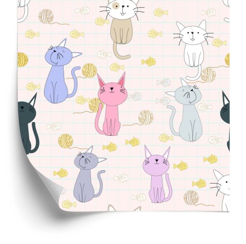 Tapeta Dla Dzieci - Kotki I Rybki