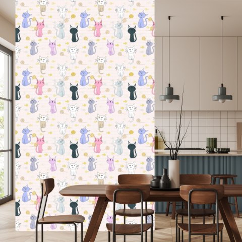 Tapeta Dla Dzieci - Kotki I Rybki