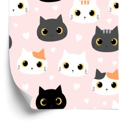 Tapeta Dla Dzieci - Kotki I Serduszka