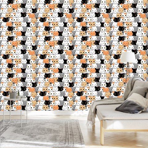 Tapeta Dla Dzieci - Małe Kolorowe Kotki