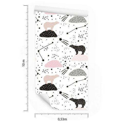 Tapeta Dla Dzieci - Niedźwiedzie I Gwiazdy