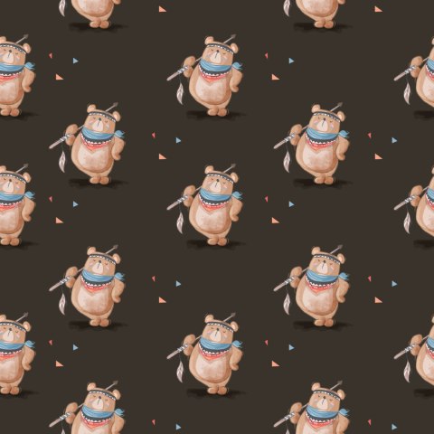 Tapeta Indiańskie Niedźwiadki