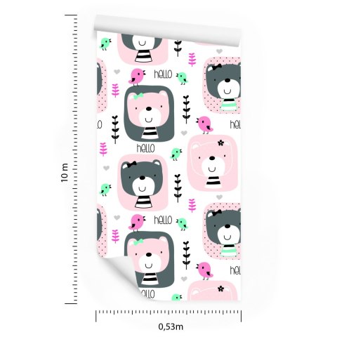 Tapeta Misie Ptaszki Roślinki