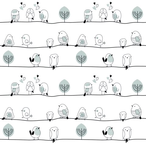 Tapeta - Ptaki I Drzewa