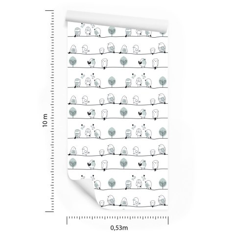 Tapeta - Ptaki I Drzewa