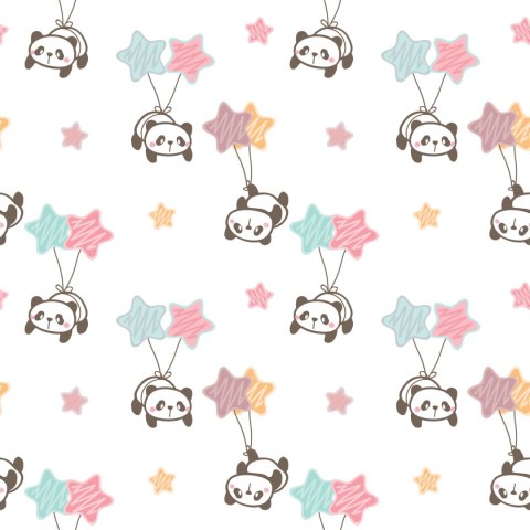 Tapeta Dla Dzieci - Gwiazdki I Pandy