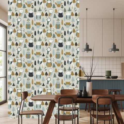 Tapeta Dla Dzieci - Śpiące Sowy